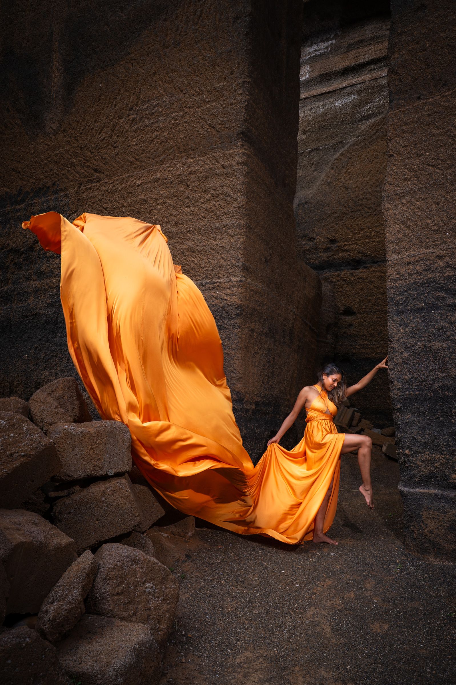 JORGE VILAR fotógrafo - Canary Flying Dress - orange dress. Gáldar